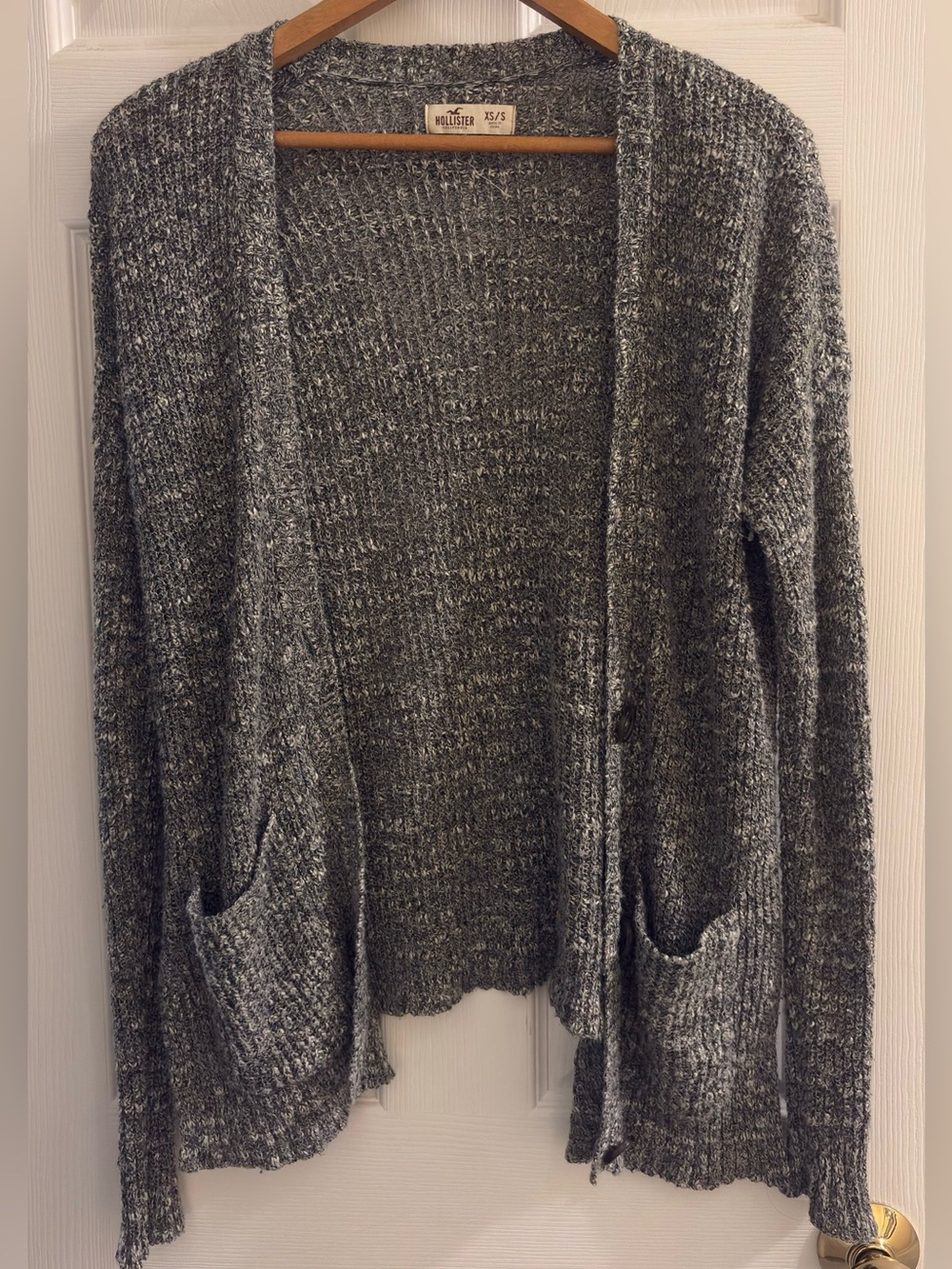 Hollister Gray Y2K Knit Cardigan